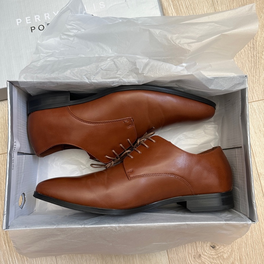 Perry Ellis Portfolio Dress Shoes Randall Brown Ultra Foam - Men’s Size 10.5